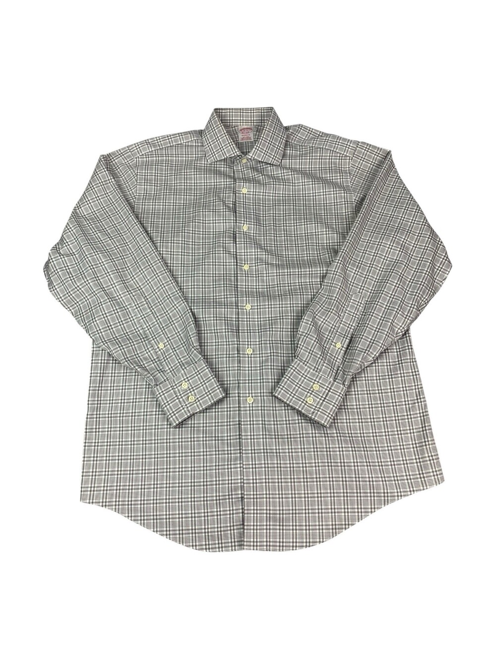 Brooks Brothers Long Sleeve Button Down Madison Shirt, Gray Check, Men's Sz XL